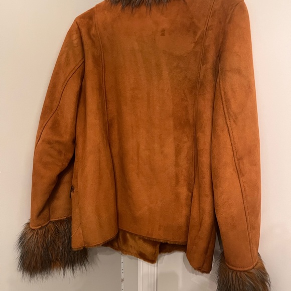 Rachel Zoe Brown Suede fur Coat Size M - Picture 10 of 16
